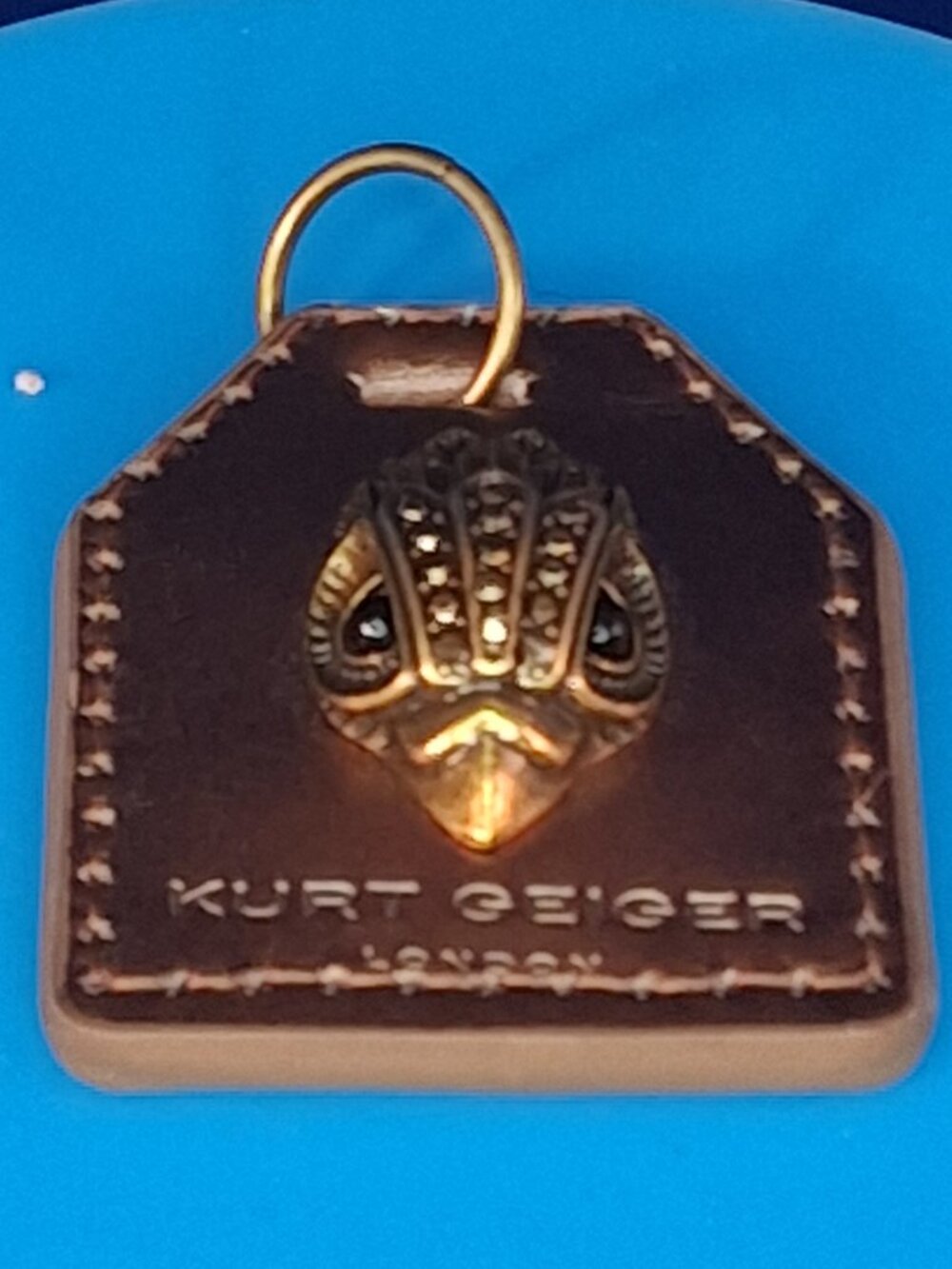 Kurt Geiger London Leather Eagle Head Bag Charm Keychain Hangtag